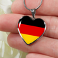 German Flag - Heart Pendant Luxury Necklace
