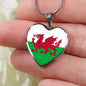 Welsh Flag - Heart Pendant Luxury Necklace