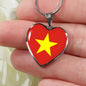 Vietnamese Flag - Heart Pendant Luxury Necklace