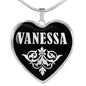 Vanessa v01s - Heart Pendant Luxury Necklace