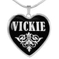 Vickie v01s - Heart Pendant Luxury Necklace