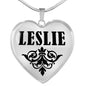 Leslie v01 - Heart Pendant Luxury Necklace