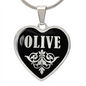 Olive v02 - Heart Pendant Luxury Necklace