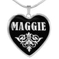Maggie v01s - Heart Pendant Luxury Necklace