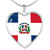 Dominican Flag - Heart Pendant Luxury Necklace