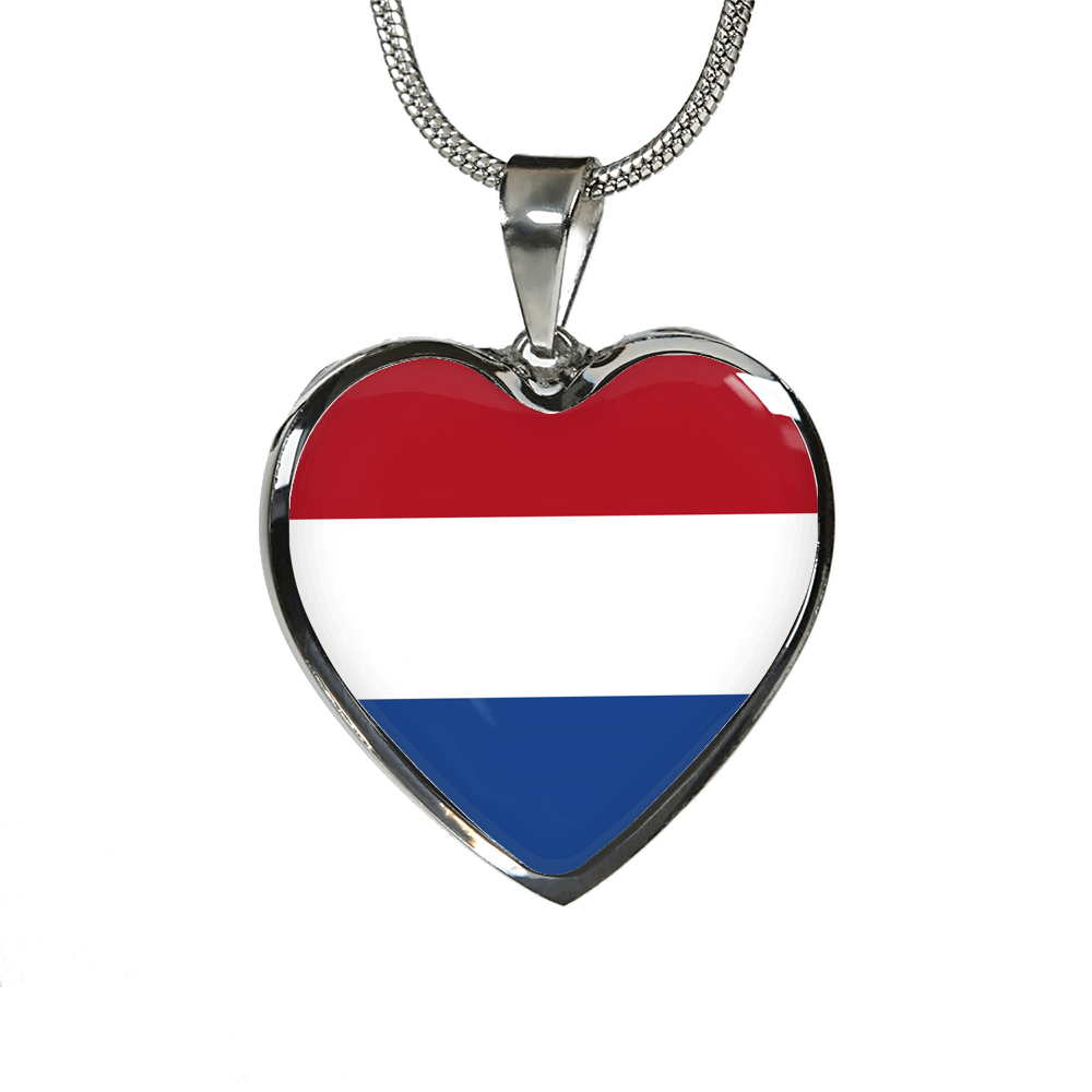 Dutch Flag - Heart Pendant Luxury Necklace