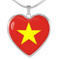 Vietnamese Flag - Heart Pendant Luxury Necklace