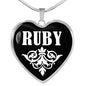 Ruby v02 - Heart Pendant Luxury Necklace