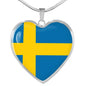 Swedish Flag - Heart Pendant Luxury Necklace