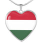 Hungarian Flag - Heart Pendant Luxury Necklace