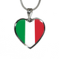 Italian Flag - Heart Pendant Luxury Necklace
