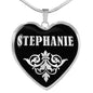 Stephanie v01s - Heart Pendant Luxury Necklace