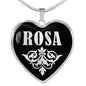 Rosa v01s - Heart Pendant Luxury Necklace