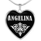 Angelina v01s - Heart Pendant Luxury Necklace