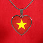 Vietnamese Flag - Heart Pendant Luxury Necklace