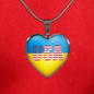 Ukrainian In The USA - Heart Pendant Luxury Necklace