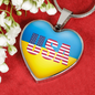 Ukrainian In The USA - Heart Pendant Luxury Necklace