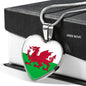 Welsh Flag - Heart Pendant Luxury Necklace