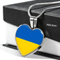 Ukrainian Flag - Heart Pendant Luxury Necklace