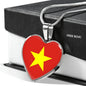 Vietnamese Flag - Heart Pendant Luxury Necklace