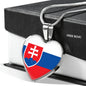 Slovak Flag - Heart Pendant Luxury Necklace