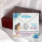 318 - To Daughter From Mom - Forever Love Heart Necklace With Mahogany Style Luxury Box