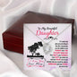 314 - To Daughter From Mom - Forever Love Heart Necklace With Mahogany Style Luxury Box