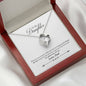 030 - To Daughter From Dad - Forever Love Heart Necklace With Mahogany Style Luxury Box