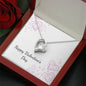 Happy Valentine's Day - Chalk Hearts - Forever Love Heart Necklace With Mahogany Style Luxury Box