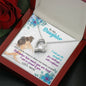 318 - To Daughter From Mom - Forever Love Heart Necklace With Mahogany Style Luxury Box