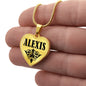 Alexis v01 - 18k Gold Finished Heart Pendant Luxury Necklace