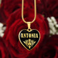 Antonia v02 - 18k Gold Finished Heart Pendant Luxury Necklace