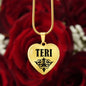 Teri v01 - 18k Gold Finished Heart Pendant Luxury Necklace