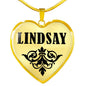 Lindsay v01 - 18k Gold Finished Heart Pendant Luxury Necklace