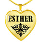 Esther v01 - 18k Gold Finished Heart Pendant Luxury Necklace