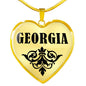 Georgia v01 - 18k Gold Finished Heart Pendant Luxury Necklace