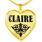 Claire v01 - 18k Gold Finished Heart Pendant Luxury Necklace