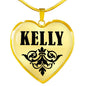 Kelly v01 - 18k Gold Finished Heart Pendant Luxury Necklace