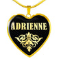 Adrienne v02 - 18k Gold Finished Heart Pendant Luxury Necklace