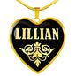 Lillian v02 - 18k Gold Finished Heart Pendant Luxury Necklace