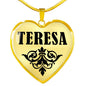 Teresa v01 - 18k Gold Finished Heart Pendant Luxury Necklace