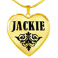 Jackie v01 - 18k Gold Finished Heart Pendant Luxury Necklace