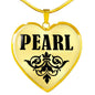 Pearl v01 - 18k Gold Finished Heart Pendant Luxury Necklace