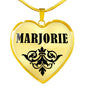 Marjorie v01 - 18k Gold Finished Heart Pendant Luxury Necklace