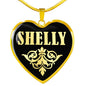 Shelly v02 - 18k Gold Finished Heart Pendant Luxury Necklace