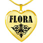 Flora v01 - 18k Gold Finished Heart Pendant Luxury Necklace