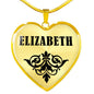 Elizabeth v01 - 18k Gold Finished Heart Pendant Luxury Necklace