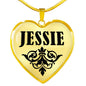 Jessie v01 - 18k Gold Finished Heart Pendant Luxury Necklace