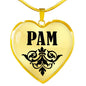 Pam v01 - 18k Gold Finished Heart Pendant Luxury Necklace