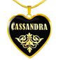 Cassandra v02 - 18k Gold Finished Heart Pendant Luxury Necklace